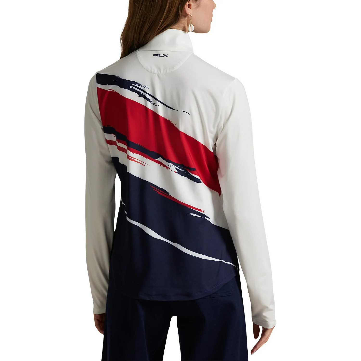 Ralph Lauren 2025 Ryder Cup Women's Jersey Quarter Zip in Tour Brush Ceramic - Image 3