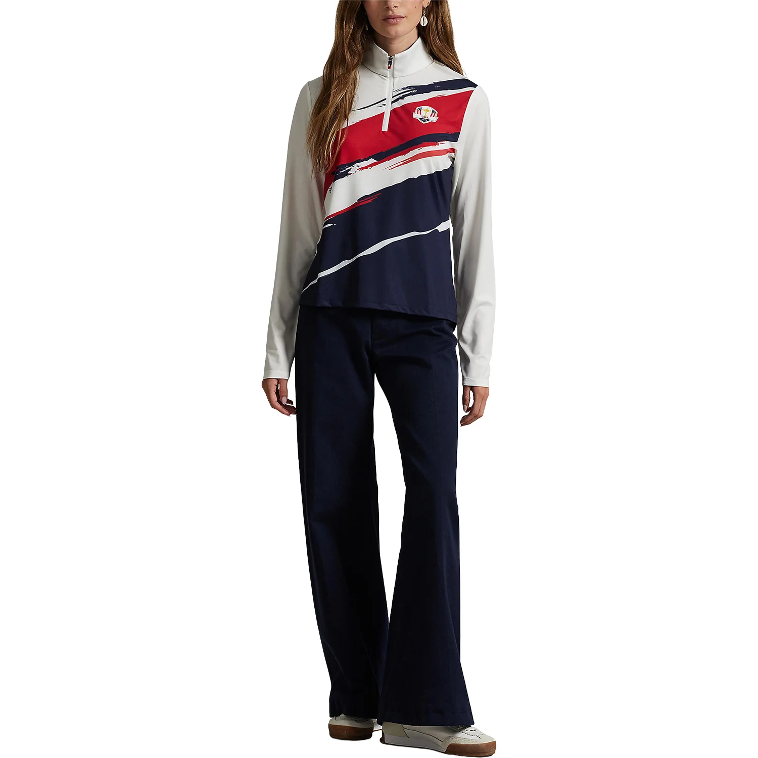 Ralph Lauren 2025 Ryder Cup Women's Jersey Quarter Zip in Tour Brush Ceramic - Image 4