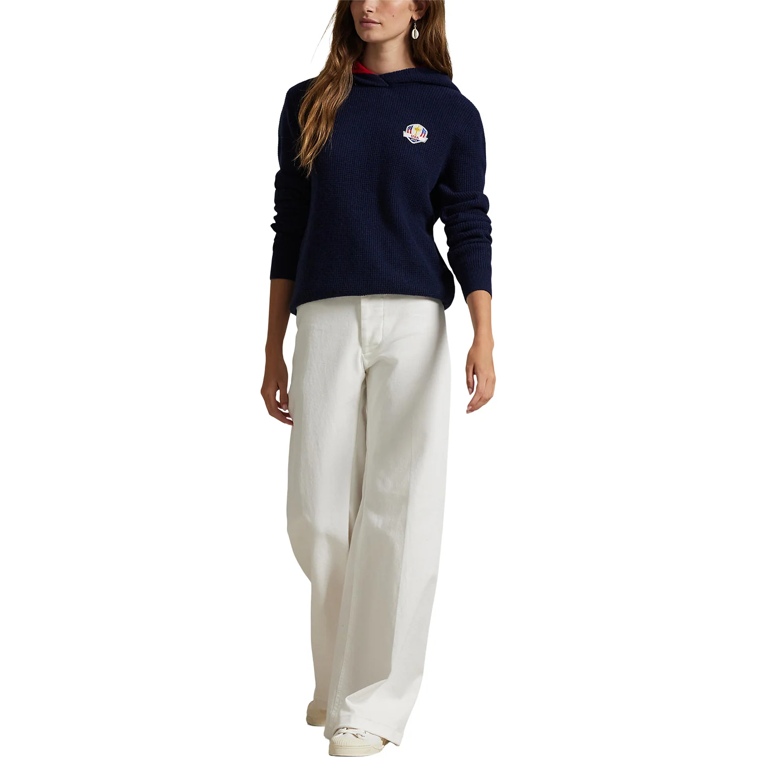 Ralph Lauren 2025 Ryder Cup Women's Wool Cotton Hoodie in Refined Navy - Image 4
