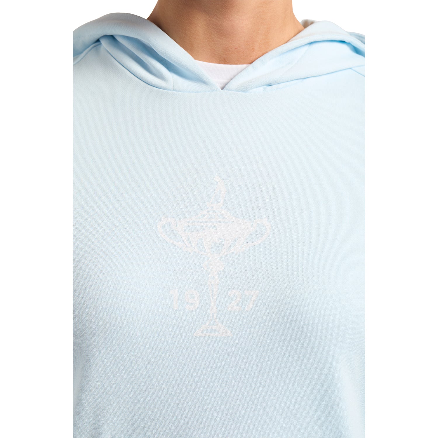 FootJoy 1927 Trophy Women's Hooded Sweatshirt in Light Blue - Image 3